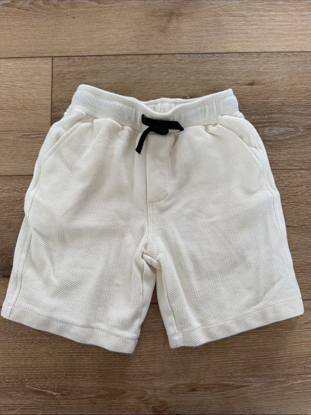 Kids Cream Knit Drawstring Shorts Zara Size 7